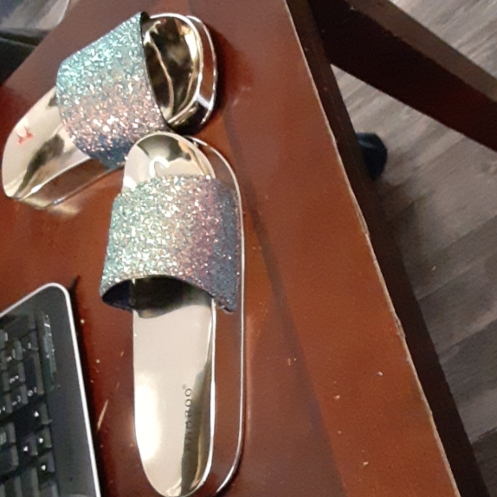Brand new sparkling glitter slides size 9